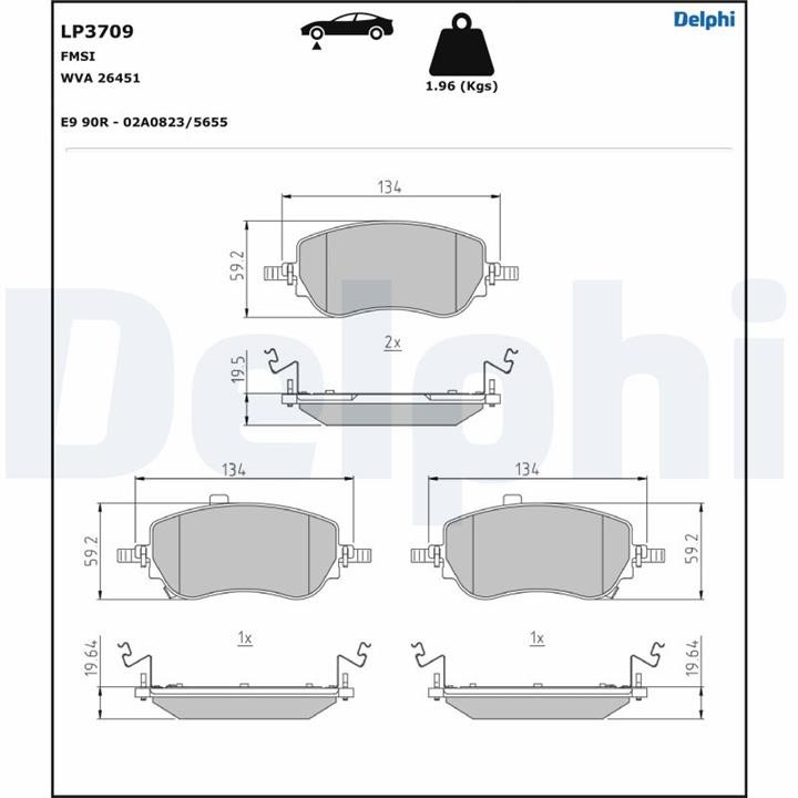 Delphi LP3709 Brake Pad Set, disc brake LP3709: Buy near me in Poland at 2407.PL - Good price!