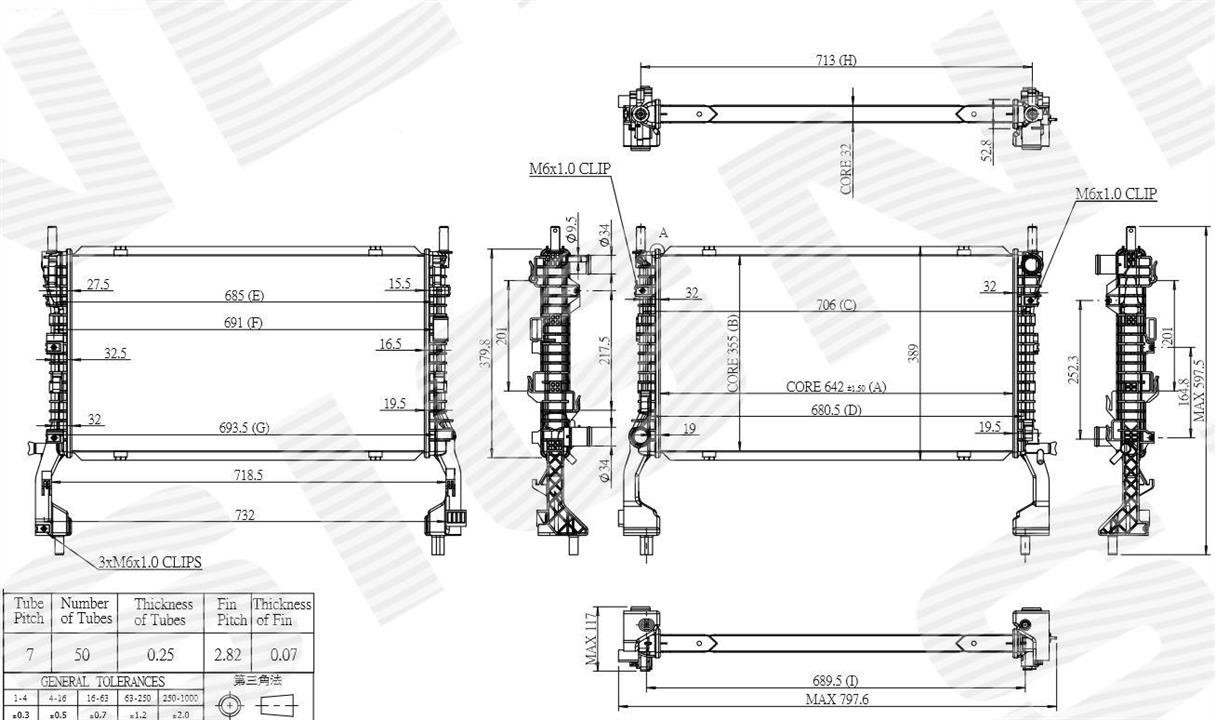 Signeda RAFD37162A Radiator, engine cooling RAFD37162A: Buy near me in Poland at 2407.PL - Good price!