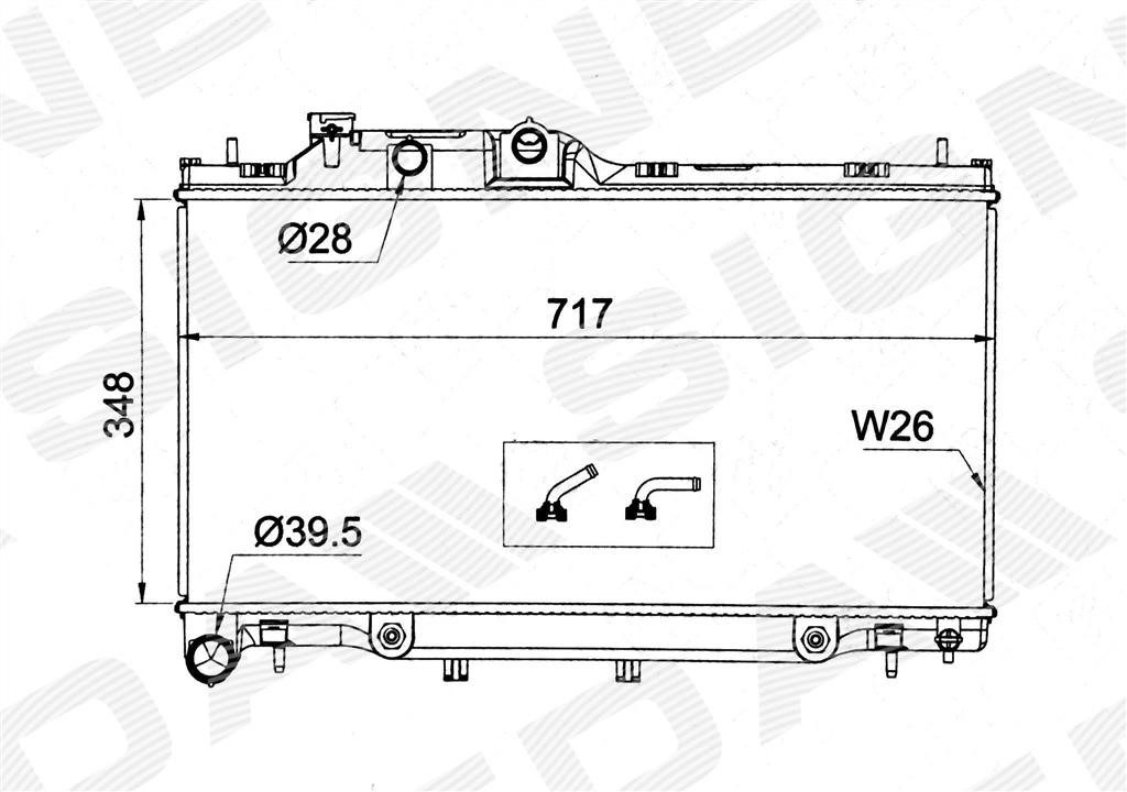 Signeda RA13460Q Radiator, engine cooling RA13460Q: Buy near me at 2407.PL in Poland at an Affordable price!