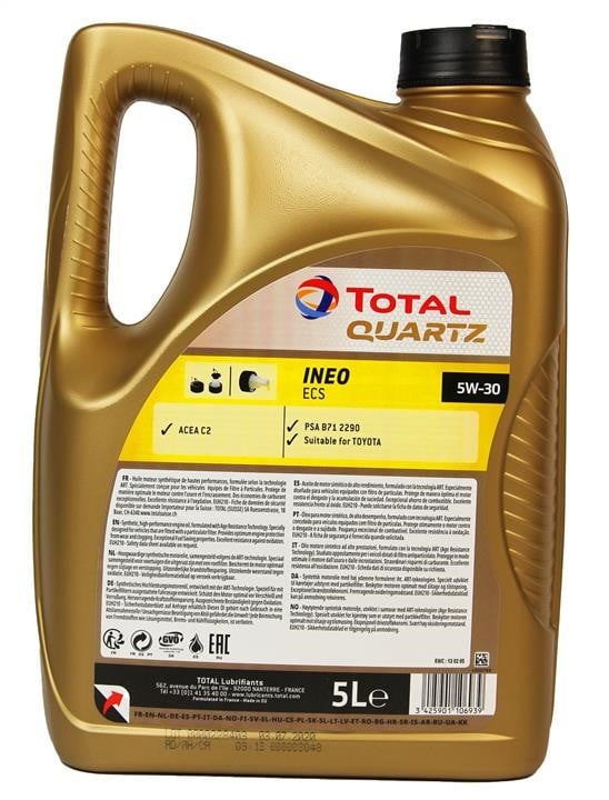 Olej silnikowy TOTAL QUARTZ INEO ECS 5W-30, 5L Total 5W30QINEOECS5L