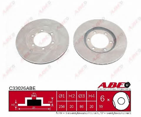 ABE C33026ABE Front brake disc ventilated C33026ABE: Buy near me in Poland at 2407.PL - Good price!