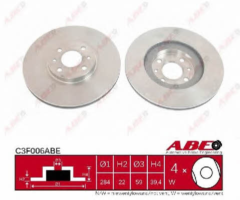 ABE C3F006ABE Front brake disc ventilated C3F006ABE: Buy near me in Poland at 2407.PL - Good price!