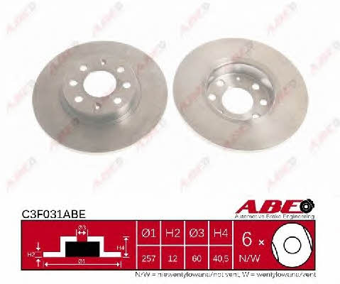 ABE C3F031ABE Unventilated front brake disc C3F031ABE: Buy near me in Poland at 2407.PL - Good price!