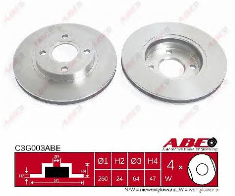 Front brake disc ventilated ABE C3G003ABE