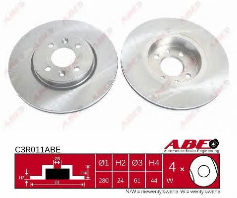 Тормозной диск передний вентилируемый ABE C3R011ABE