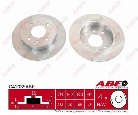 ABE C41035ABE Rear brake disc, non-ventilated C41035ABE: Buy near me in Poland at 2407.PL - Good price!