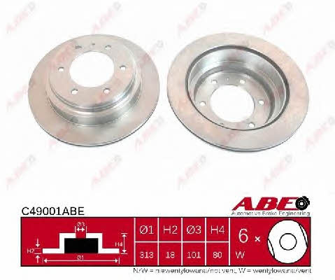 ABE C49001ABE Rear ventilated brake disc C49001ABE: Buy near me in Poland at 2407.PL - Good price!