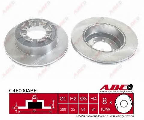 ABE C4E000ABE Rear brake disc, non-ventilated C4E000ABE: Buy near me in Poland at 2407.PL - Good price!