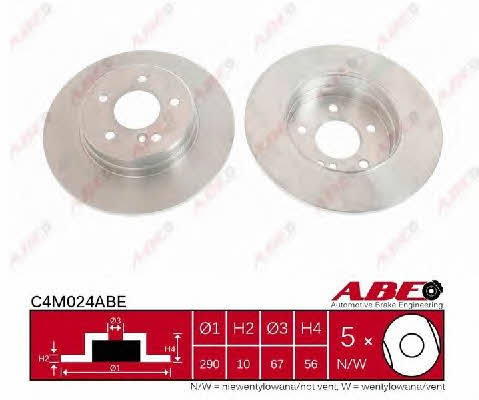ABE C4M024ABE Rear brake disc, non-ventilated C4M024ABE: Buy near me in Poland at 2407.PL - Good price!