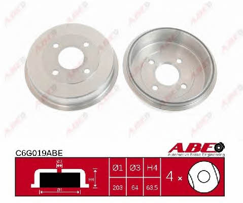 ABE C6G019ABE Rear brake drum C6G019ABE: Buy near me in Poland at 2407.PL - Good price!