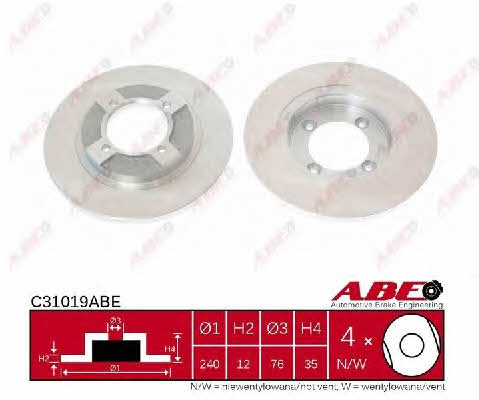 ABE C31019ABE Unventilated front brake disc C31019ABE: Buy near me in Poland at 2407.PL - Good price!