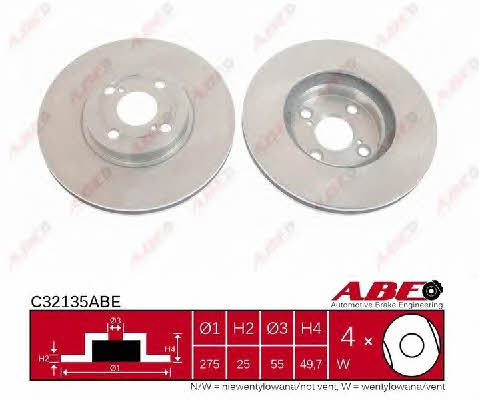 ABE C32135ABE Front brake disc ventilated C32135ABE: Buy near me at 2407.PL in Poland at an Affordable price!