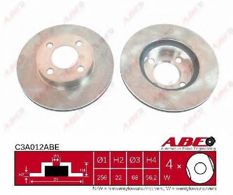 ABE C3A012ABE Front brake disc ventilated C3A012ABE: Buy near me in Poland at 2407.PL - Good price!