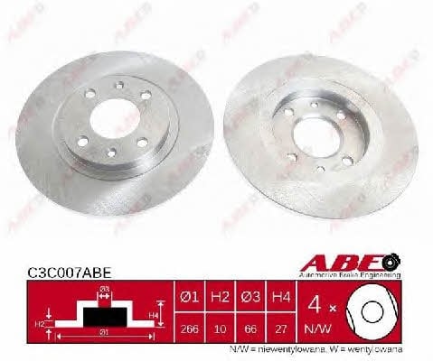 ABE C3C007ABE Тормозной диск передний невентилируемый C3C007ABE: Отличная цена - Купить в Польше на 2407.PL!