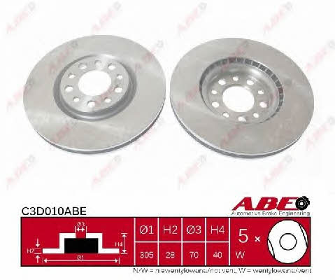 ABE C3D010ABE Front brake disc ventilated C3D010ABE: Buy near me in Poland at 2407.PL - Good price!