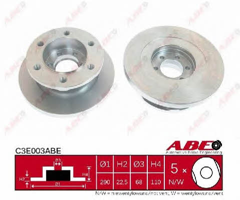 ABE C3E003ABE Unventilated front brake disc C3E003ABE: Buy near me in Poland at 2407.PL - Good price!
