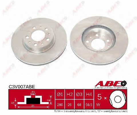 ABE C3V007ABE Front brake disc ventilated C3V007ABE: Buy near me in Poland at 2407.PL - Good price!