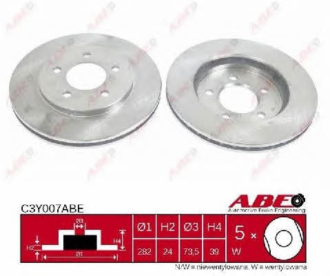 ABE C3Y007ABE Front brake disc ventilated C3Y007ABE: Buy near me in Poland at 2407.PL - Good price!