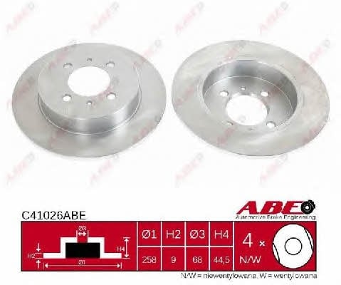 ABE C41026ABE Rear brake disc, non-ventilated C41026ABE: Buy near me in Poland at 2407.PL - Good price!