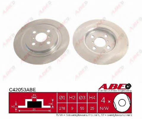ABE C42053ABE Rear brake disc, non-ventilated C42053ABE: Buy near me in Poland at 2407.PL - Good price!