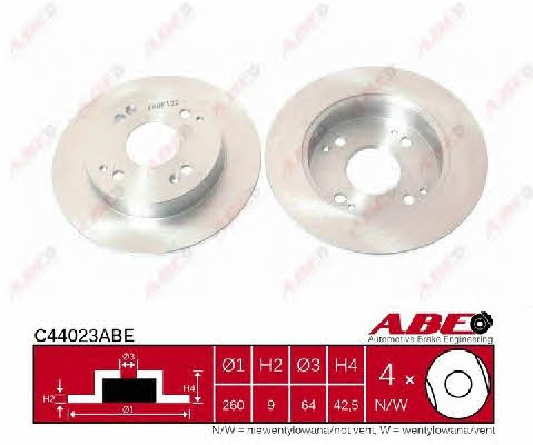 ABE C44023ABE Rear brake disc, non-ventilated C44023ABE: Buy near me in Poland at 2407.PL - Good price!