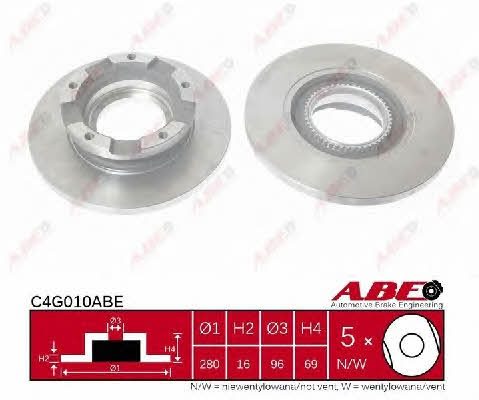 Rear brake disc, non-ventilated ABE C4G010ABE