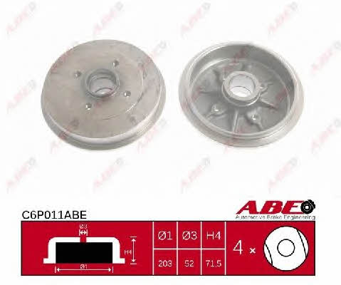 ABE C6P011ABE Тормозной барабан задний C6P011ABE: Отличная цена - Купить в Польше на 2407.PL!