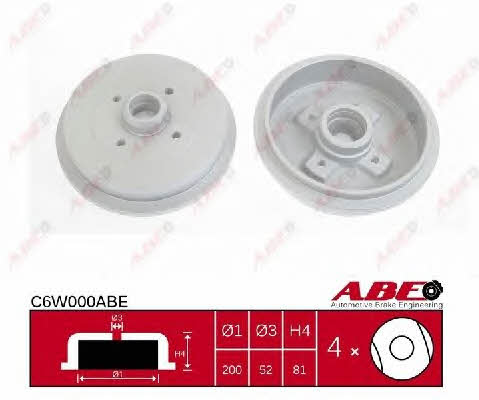 ABE C6W000ABE Rear brake drum C6W000ABE: Buy near me in Poland at 2407.PL - Good price!