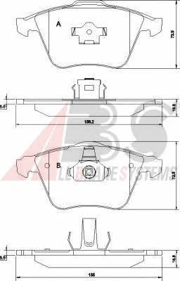 ABS 37464 OE Brake Pad Set, disc brake 37464OE: Buy near me in Poland at 2407.PL - Good price!