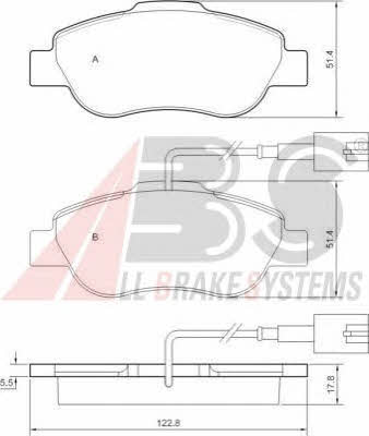 ABS 37594 Brake Pad Set, disc brake 37594: Buy near me in Poland at 2407.PL - Good price!