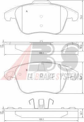 ABS 37599 OE Brake Pad Set, disc brake 37599OE: Buy near me at 2407.PL in Poland at an Affordable price!