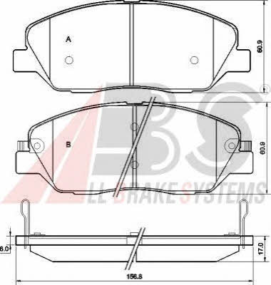 ABS 37522 OE Тормозные колодки дисковые, комплект 37522OE: Купить в Польше - Отличная цена на 2407.PL!