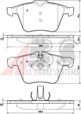 ABS 37557 OE Brake Pad Set, disc brake 37557OE: Buy near me at 2407.PL in Poland at an Affordable price!