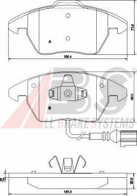 ABS 37414 OE Тормозные колодки дисковые, комплект 37414OE: Отличная цена - Купить в Польше на 2407.PL!