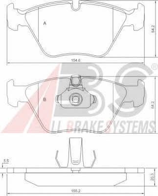 ABS P 06 065 Brake Pad Set, disc brake P06065: Buy near me in Poland at 2407.PL - Good price!
