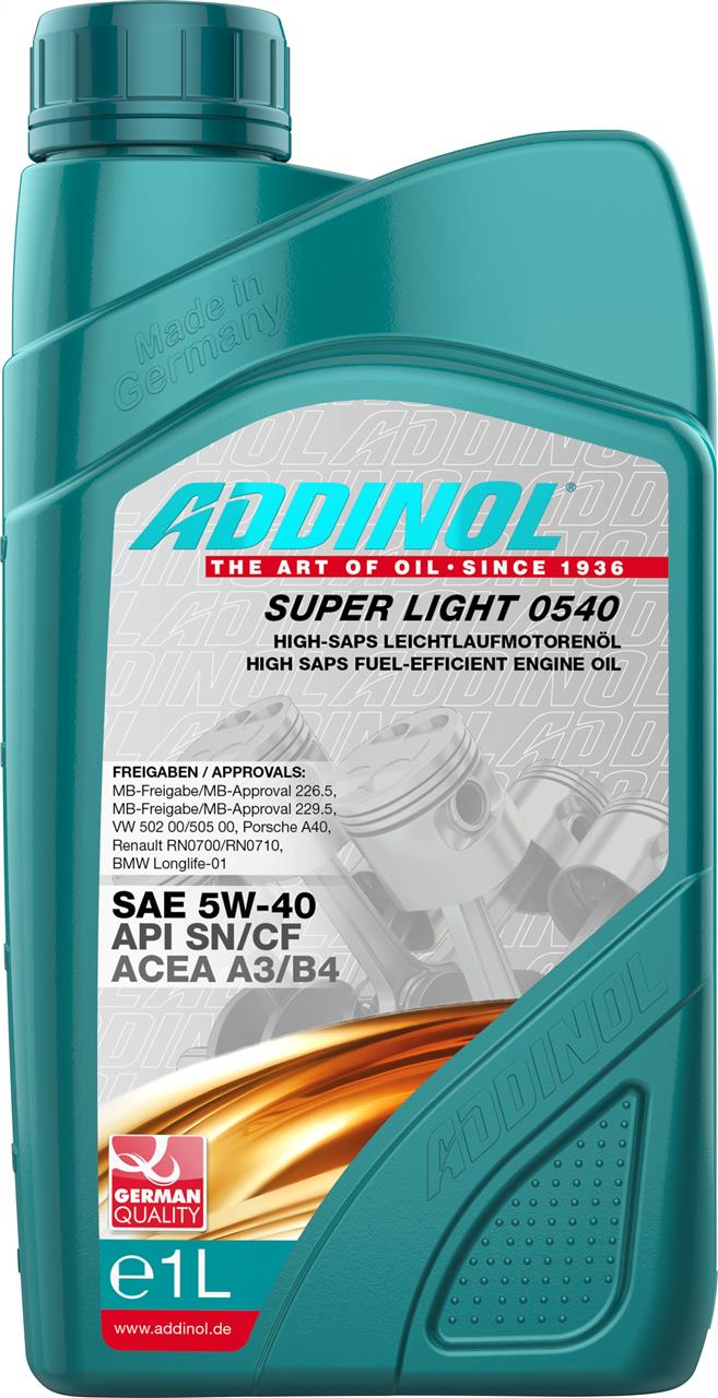 Addinol 4014766072719 Engine oil Addinol Super Light 0540 5W-40, 1L 4014766072719: Buy near me in Poland at 2407.PL - Good price!