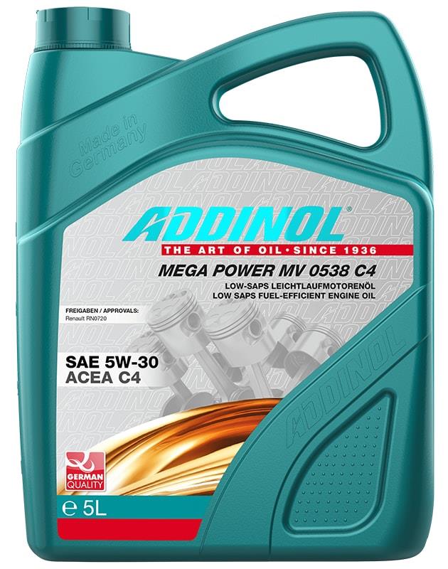 Addinol 4014766241245 Olej silnikowy Addinol Mega Power MV 0538 C4 5W-30, 5L 4014766241245: Dobra cena w Polsce na 2407.PL - Kup Teraz!