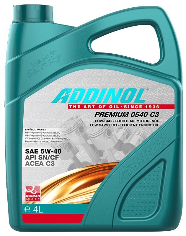 Addinol 4014766250896 Engine oil Addinol Premium 0540 C3 5W-40, 4L 4014766250896: Buy near me in Poland at 2407.PL - Good price!