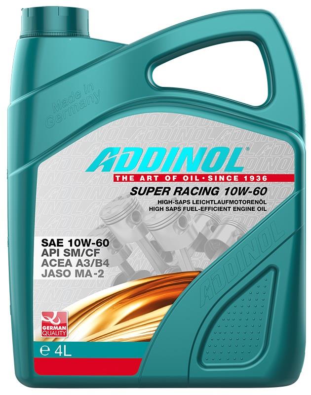 Addinol 4014766250599 Engine oil Addinol Super Racing 10W-60, 4L 4014766250599: Buy near me in Poland at 2407.PL - Good price!