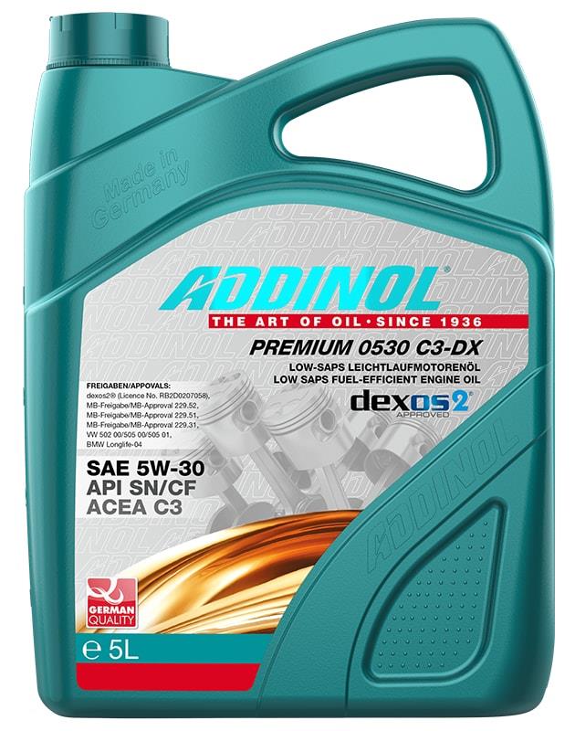Addinol 4014766241184 Engine oil Addinol Premium 0530 C3-DX 5W-30, 5L 4014766241184: Buy near me in Poland at 2407.PL - Good price!
