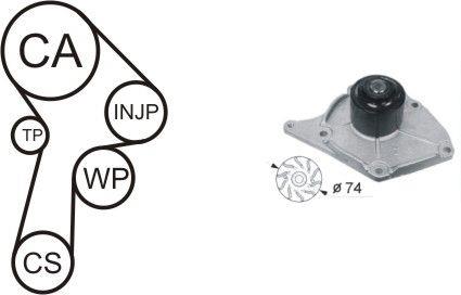 Airtex WPK-174601 TIMING BELT KIT WITH WATER PUMP WPK174601: Buy near me in Poland at 2407.PL - Good price!