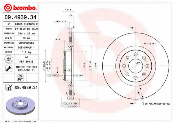 AP (Brembo) 24655 E Brake disc 24655E: Buy near me in Poland at 2407.PL - Good price!