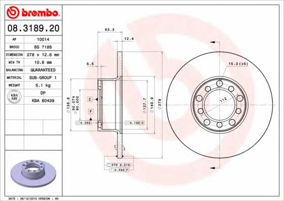 AP (Brembo) 10014 Brake disc 10014: Buy near me in Poland at 2407.PL - Good price!