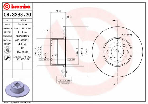 AP (Brembo) 10085 Диск тормозной 10085: Отличная цена - Купить в Польше на 2407.PL!