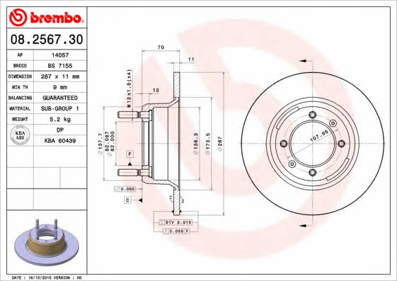 AP (Brembo) 14057 Brake disc 14057: Buy near me in Poland at 2407.PL - Good price!