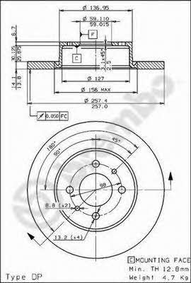 AP (Brembo) 14125 Диск гальмівний 14125: Приваблива ціна - Купити у Польщі на 2407.PL!