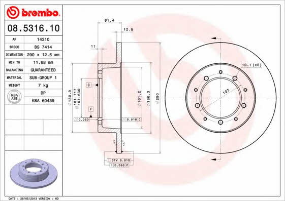 AP (Brembo) 14310 Bremsscheibe 14310: Kaufen Sie zu einem guten Preis in Polen bei 2407.PL!