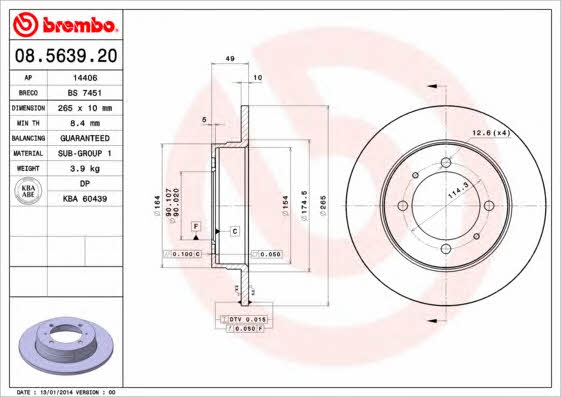 AP (Brembo) 14406 Brake disc 14406: Buy near me in Poland at 2407.PL - Good price!