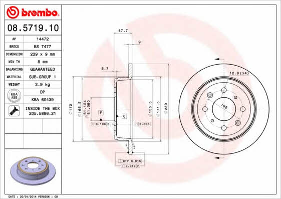 AP (Brembo) 14472 Tarcza hamulcowa 14472: Dobra cena w Polsce na 2407.PL - Kup Teraz!