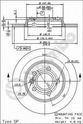 AP (Brembo) 14715 E Brake disc 14715E: Buy near me in Poland at 2407.PL - Good price!